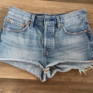 Levi's blue cutoff denim shorts